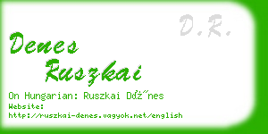 denes ruszkai business card